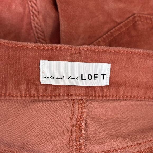 Loft Pants Womens 2 Orange Coral Velvet Soft Academia Career Office Quiet Luxury - Picture 8 of 10